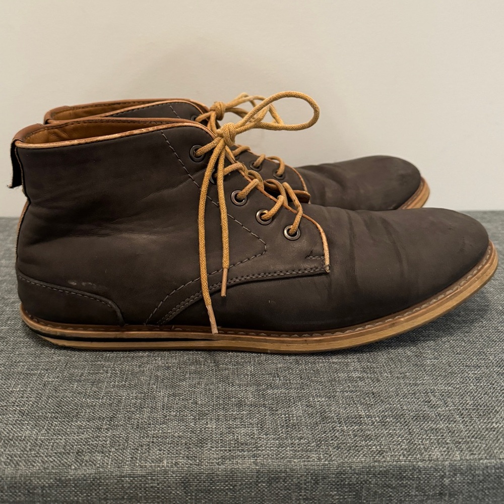 Call It Spring Tinaig Grey Leather Boots - Size 10 1/2